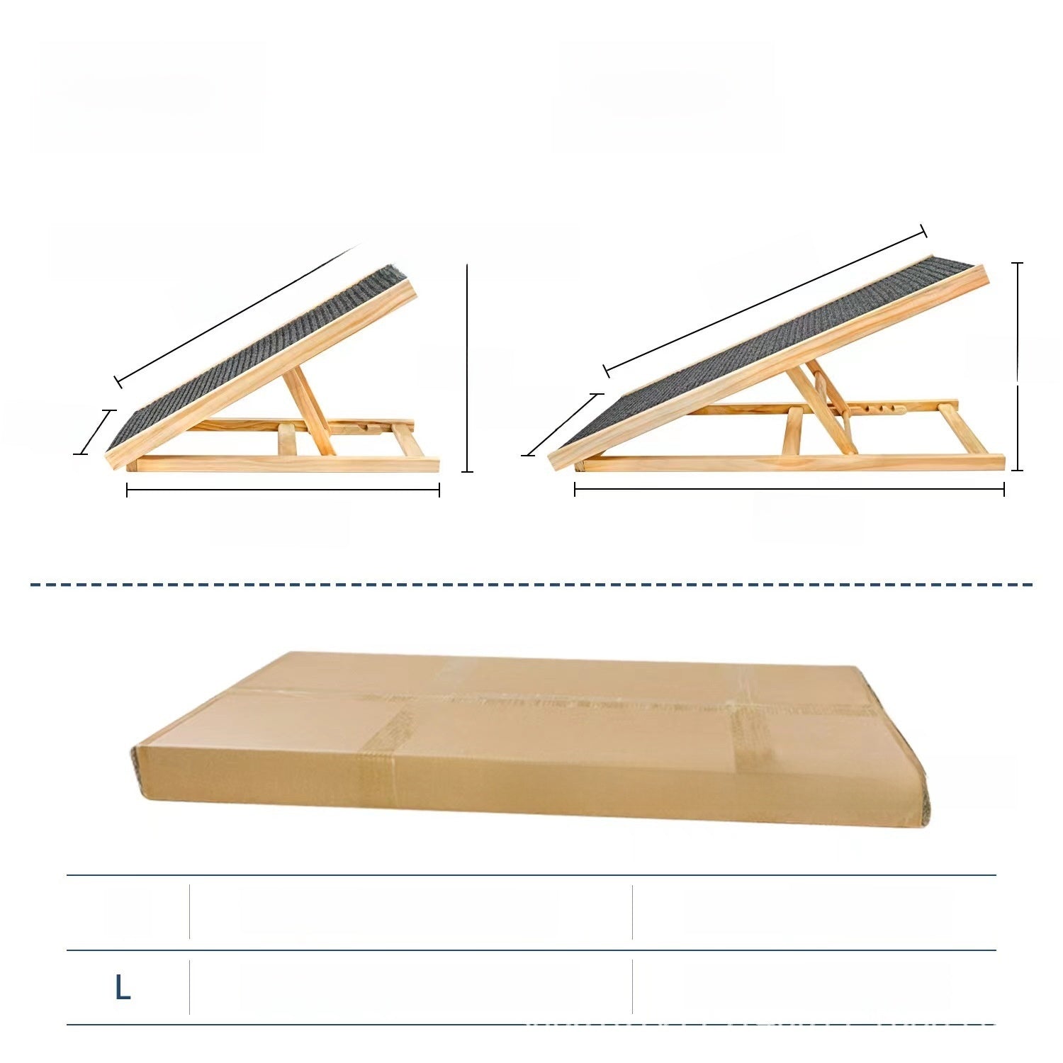 Foldable solid pine wooden dog ramp, detail photo 10