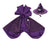 Cat wearing a purple Halloween wizard cloak and hat