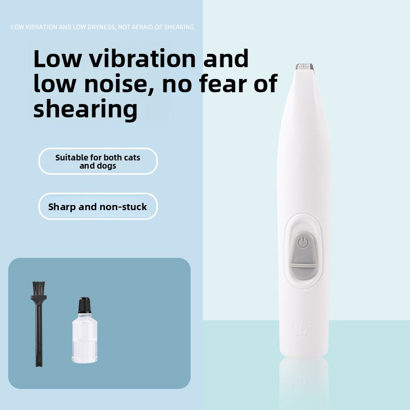 Cordless LED Pet Hair Trimmer with Ceramic Blade, Low Noise