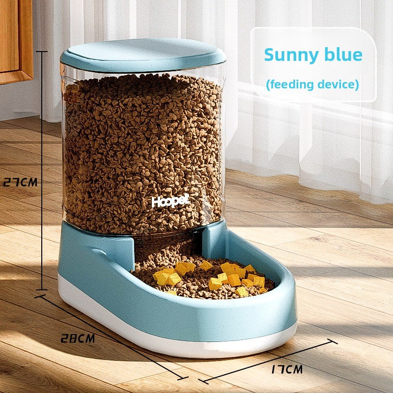 Gravity-Fed Automatic Pet Water Dispenser and Food Feeder Set, 3500ml Large Capacity