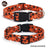 Halloween fabric dog collar with pumpkin print in Green Bat with Bow, top view
