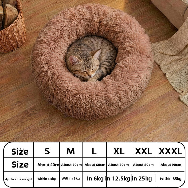 Grey bear paw shaped round plush pet bed, view 56