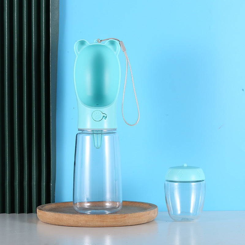 Portable Pet Food and Water Cup with Cute Ear Design in 350ml or 550ml Sizes