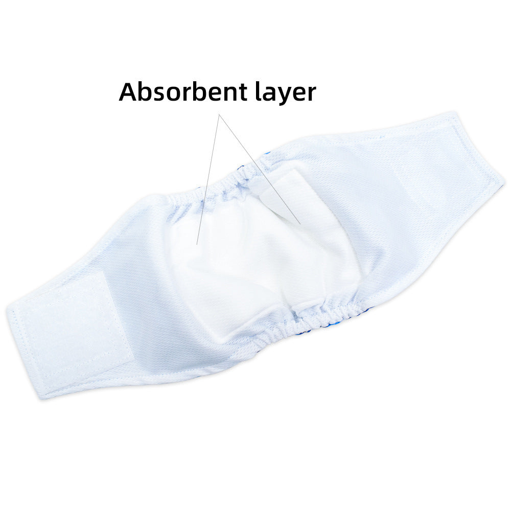 Washable Reusable Male Dog Diaper with Leak-Proof Absorbent Layer, Sizes S to XL