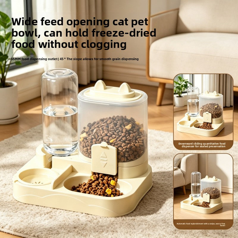 Cat ear gravity water dispenser for pets in green, product image 1