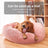 Grey round winter dog bed with matching fleece blanket, photo 3