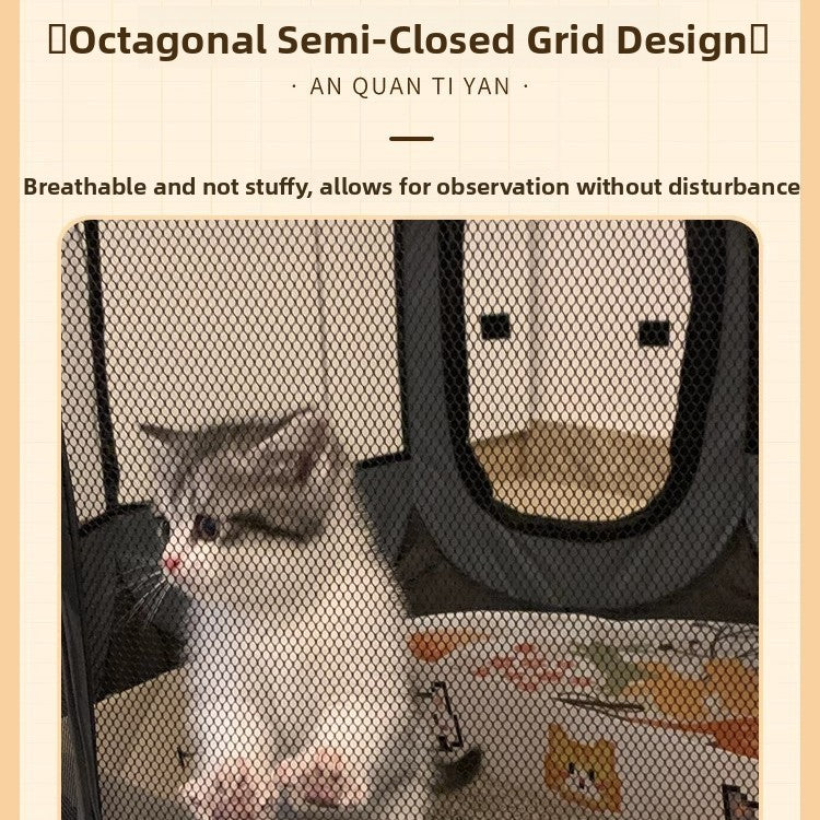 Foldable Oxford cloth pet playpen tent with mesh panels, product image 3