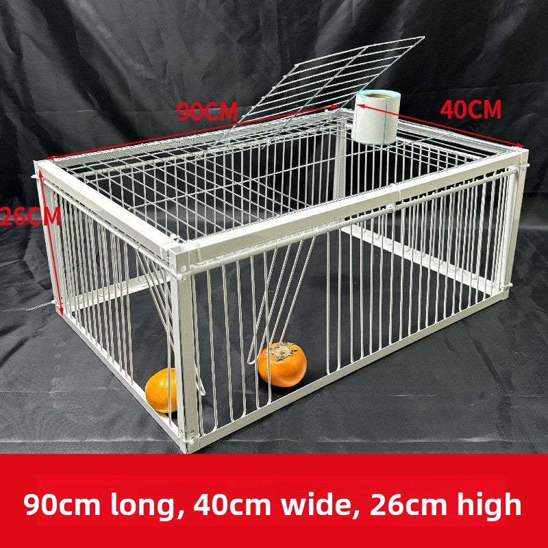 White metal pigeon loft landing cage with one way door, view 14