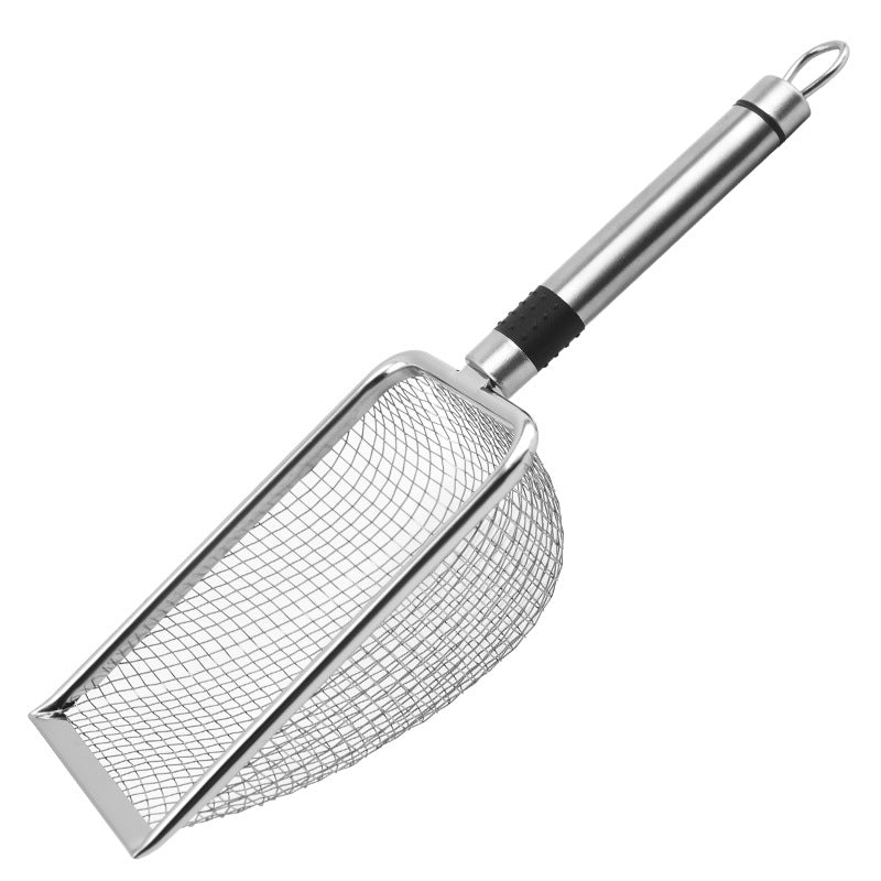 Stainless Steel Fine Mesh Cat Litter Scoop, Rust-Resistant Sifter