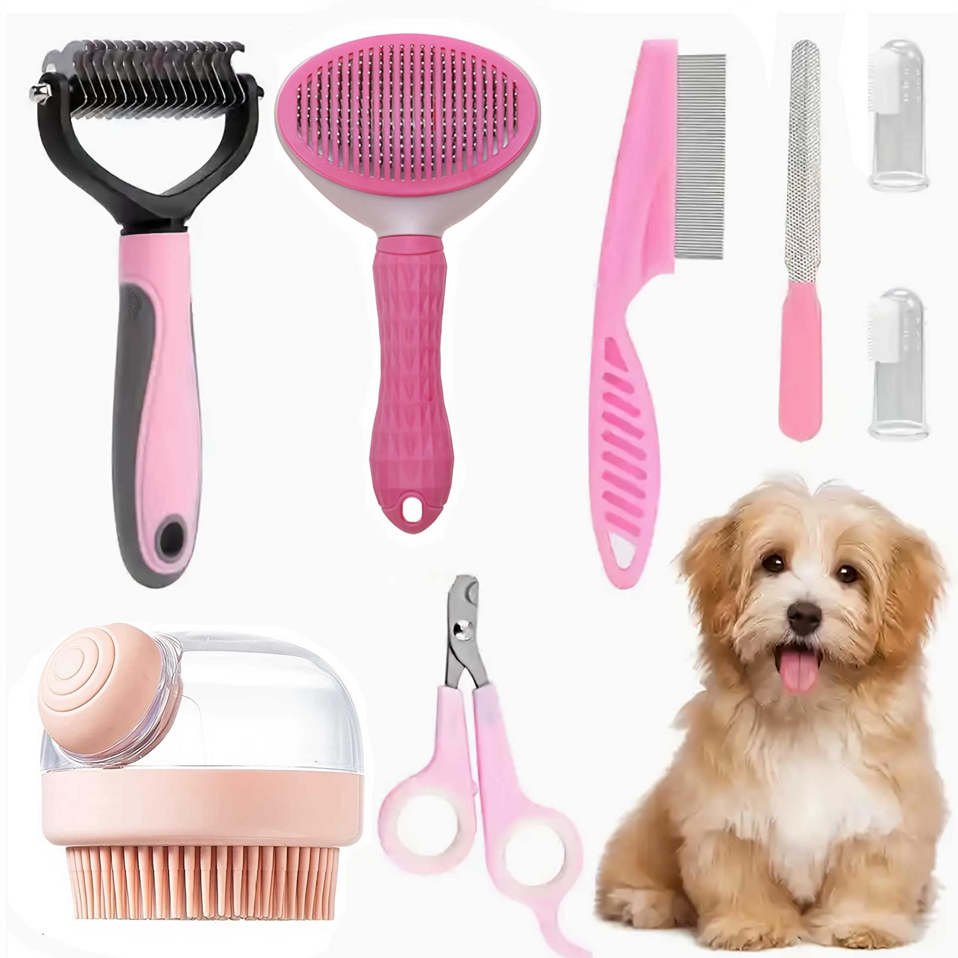 Double-Sided Dog Grooming Comb for Detangling and Loose Fur
