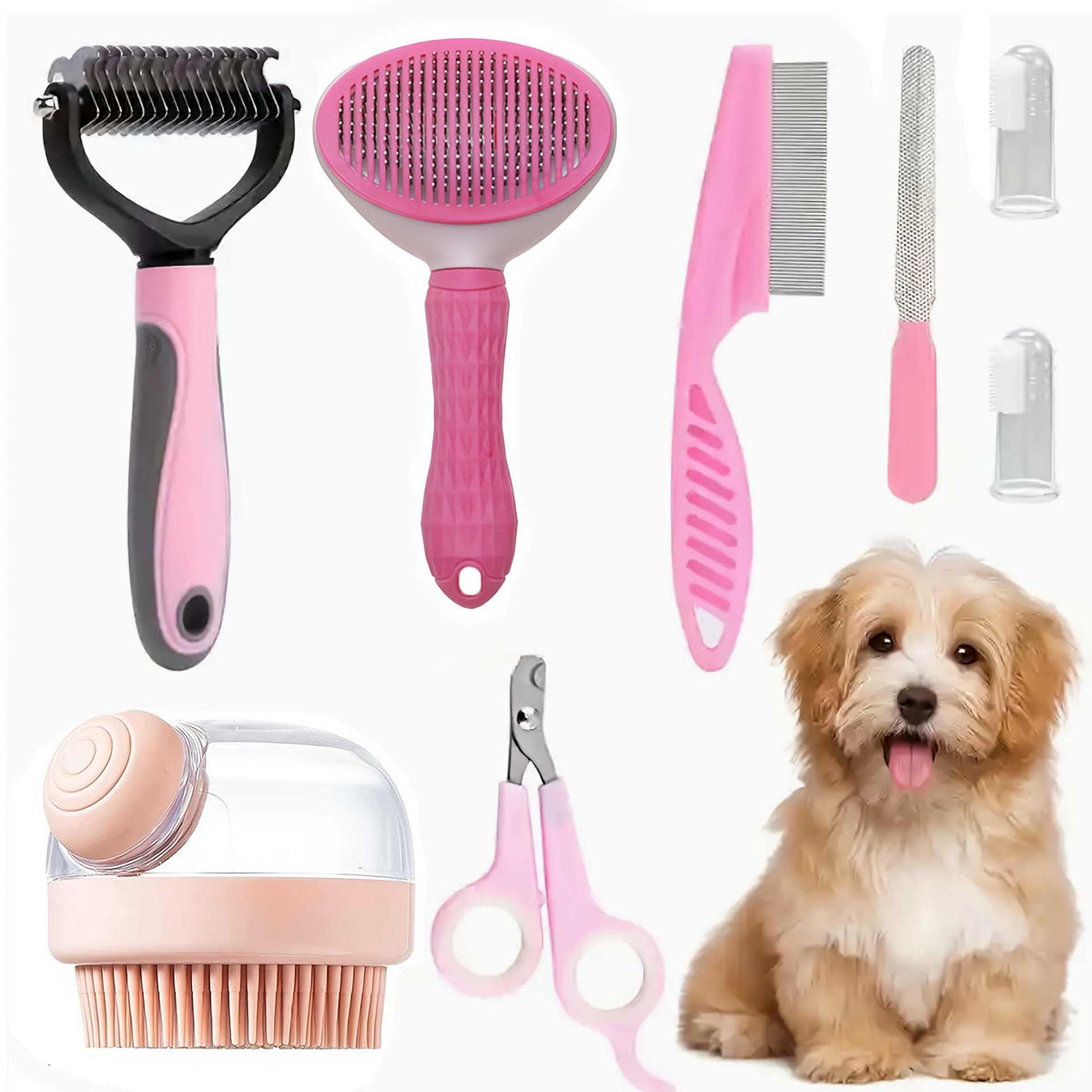 Double-Sided Dog Grooming Comb for Detangling and Loose Fur