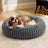 Wavy round pet nest bed for cats and small dogs, detail photo 38