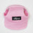 Dog baseball cap with ear openings in Corduroy Pink, close-up detail