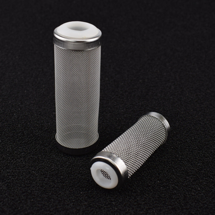 Stainless mesh aquarium filter intake guard with rubber connector, view 4
