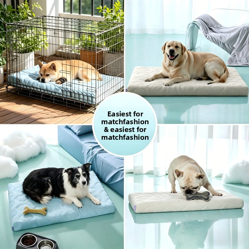 Cool grey cooling gel dog bed with waterproof cover, photo 3