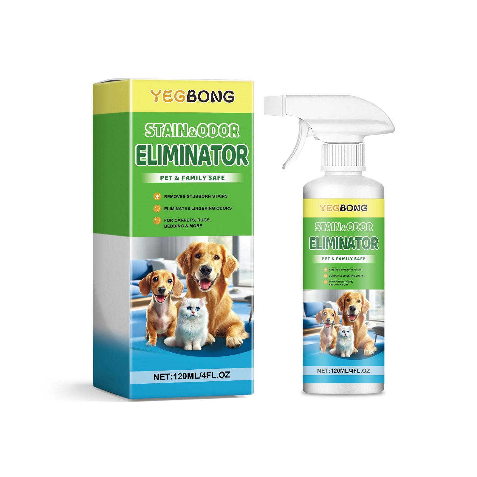 Pet Stain and Odour Remover Spray 120ml for Dogs and Cats