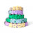 Silicone pet collar with alphabet letters in Light Green Collar, close-up detail