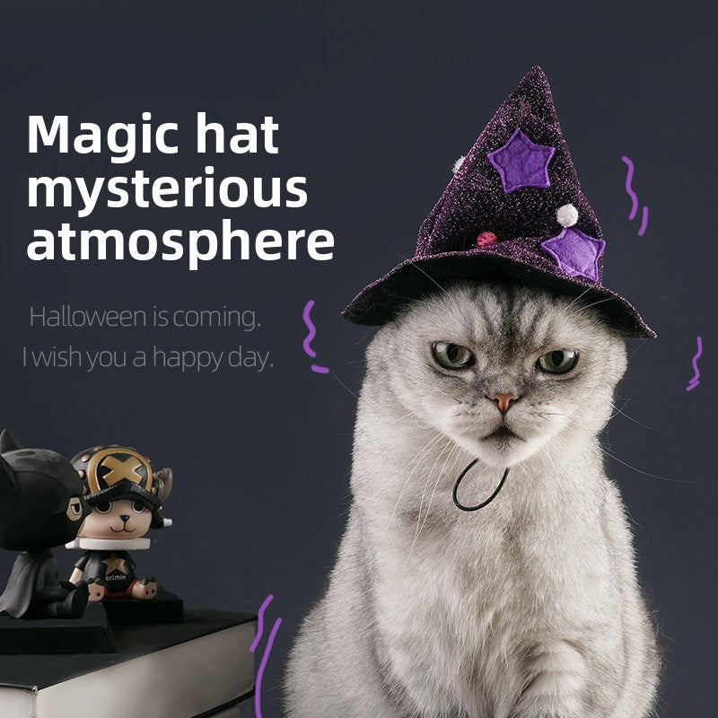 Halloween purple bat cloak for cats and dogs in Dark Purple Hat, close-up detail