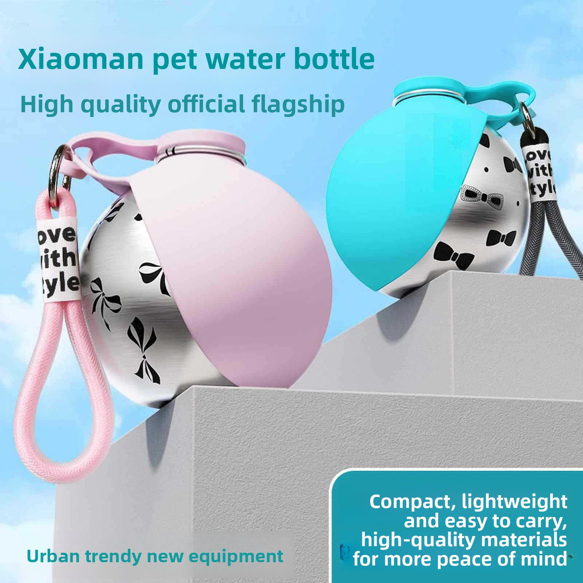 Portable Pet Water Bottle with Foldable Cup