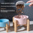 Elevated Ceramic Pet Feeding Bowl with Bamboo Stand, Anti-Spill Base in Five Colours