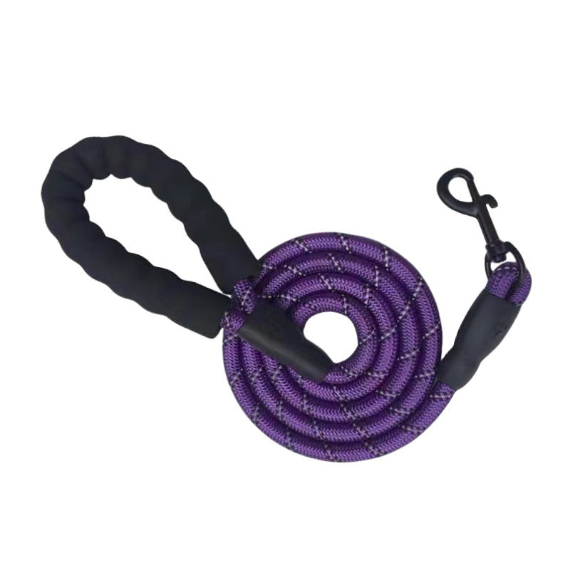 Reflective nylon dog lead in 8 colour options