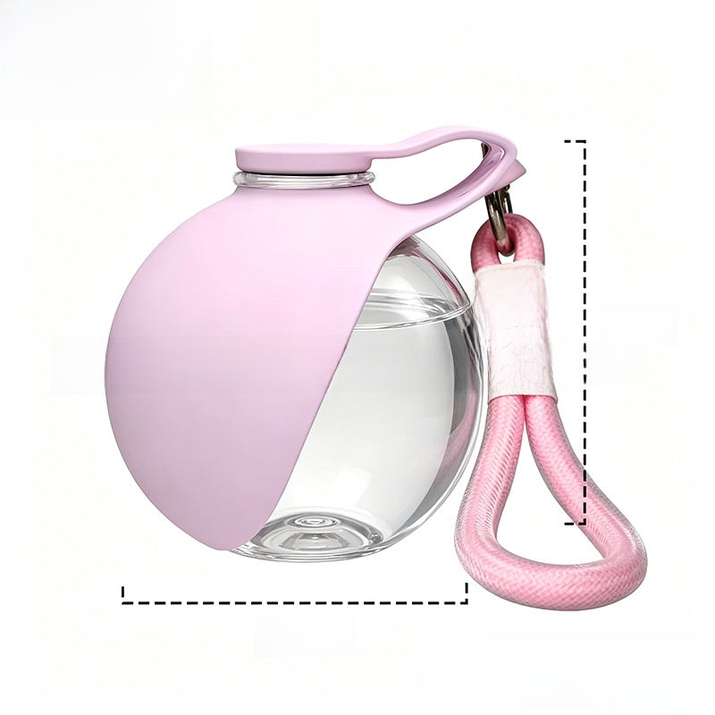 Collapsible Silicone Pet Water Bottle with Stainless Steel Interior and Carry Hook