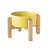 Elevated Ceramic Pet Feeding Bowl with Bamboo Stand, Anti-Spill Base in Five Colours