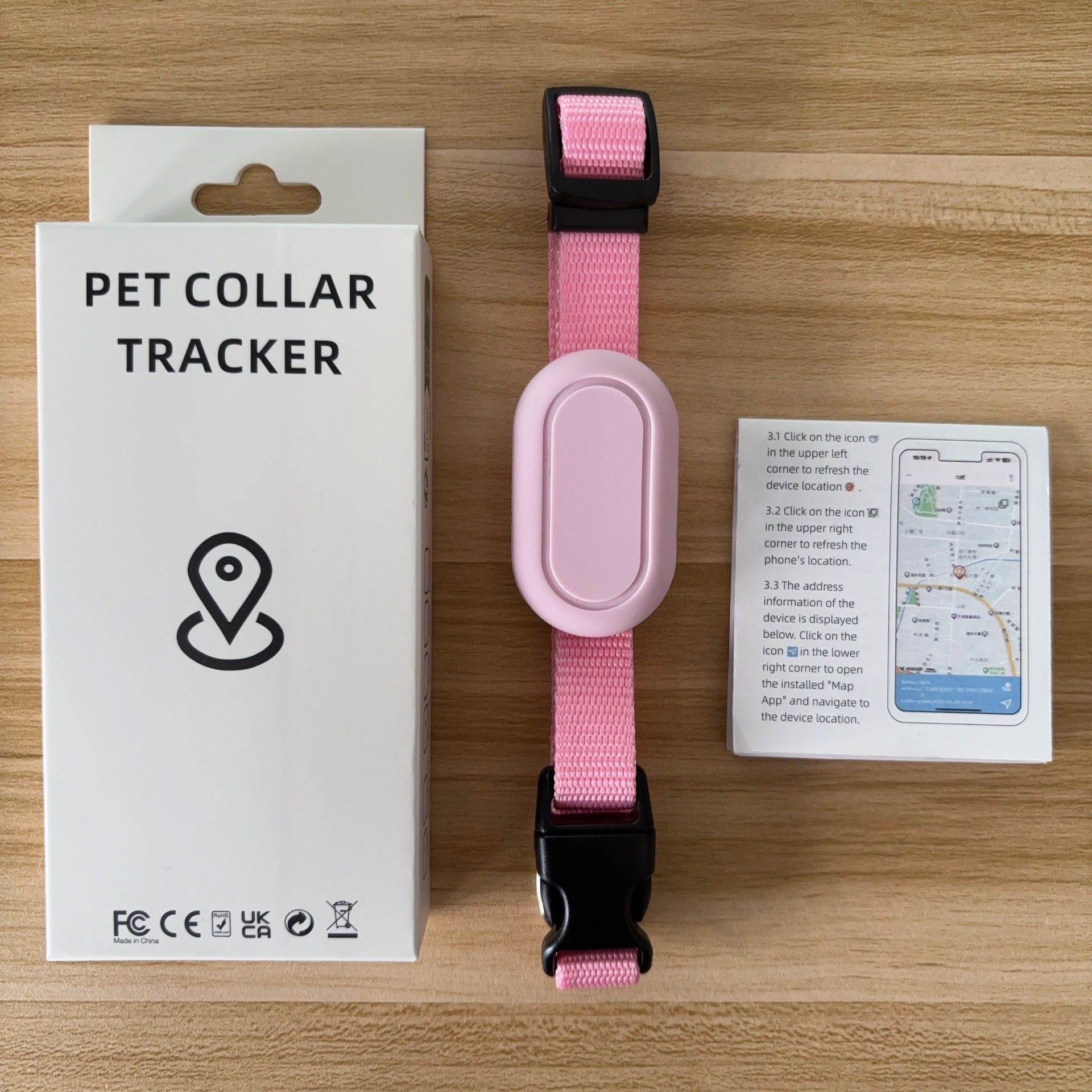 Mini Bluetooth Pet Tracker with Alarm, Anti-Lost Collar Locator