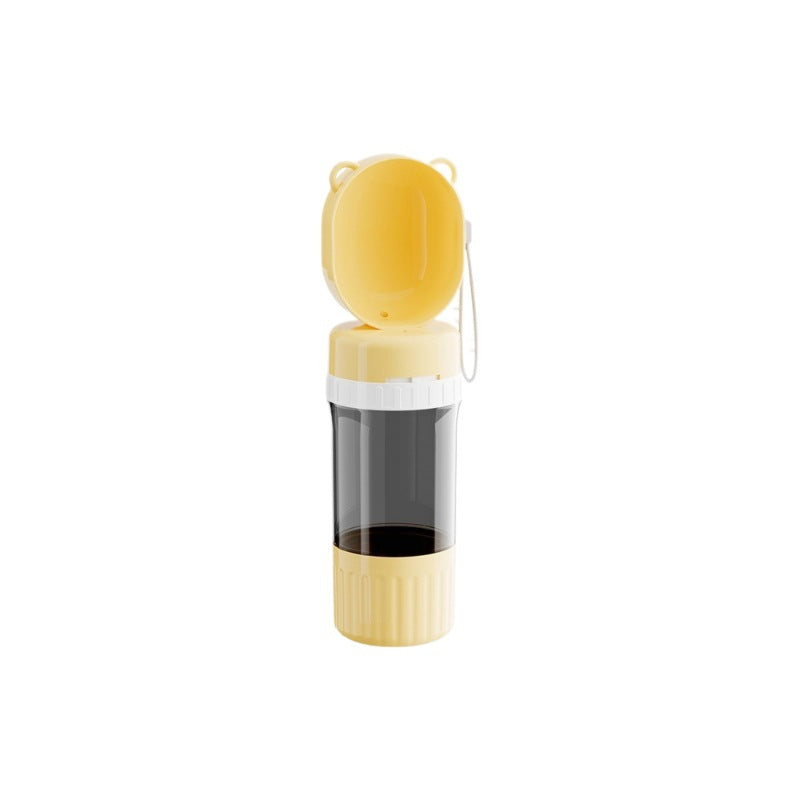 Portable Leakproof Dog Feeding Cup with Combined Water and Food Compartments