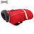 Water-resistant padded dog winter coat with reflective trim in Purple, in a home setting