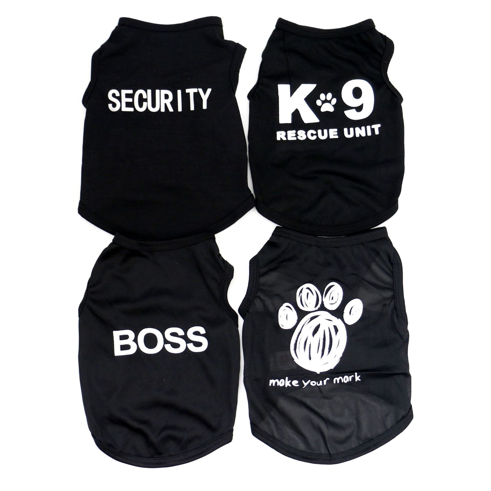 Lightweight printed dog vest T-shirt in polyester, in use with a pet