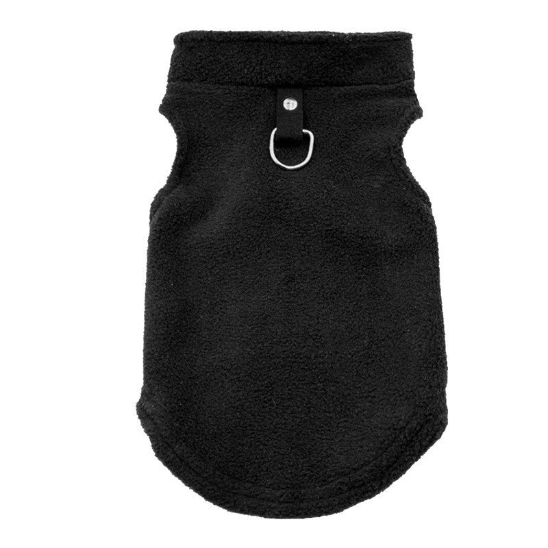 Soft hooded pet sweatshirt with pocket in Black, top view