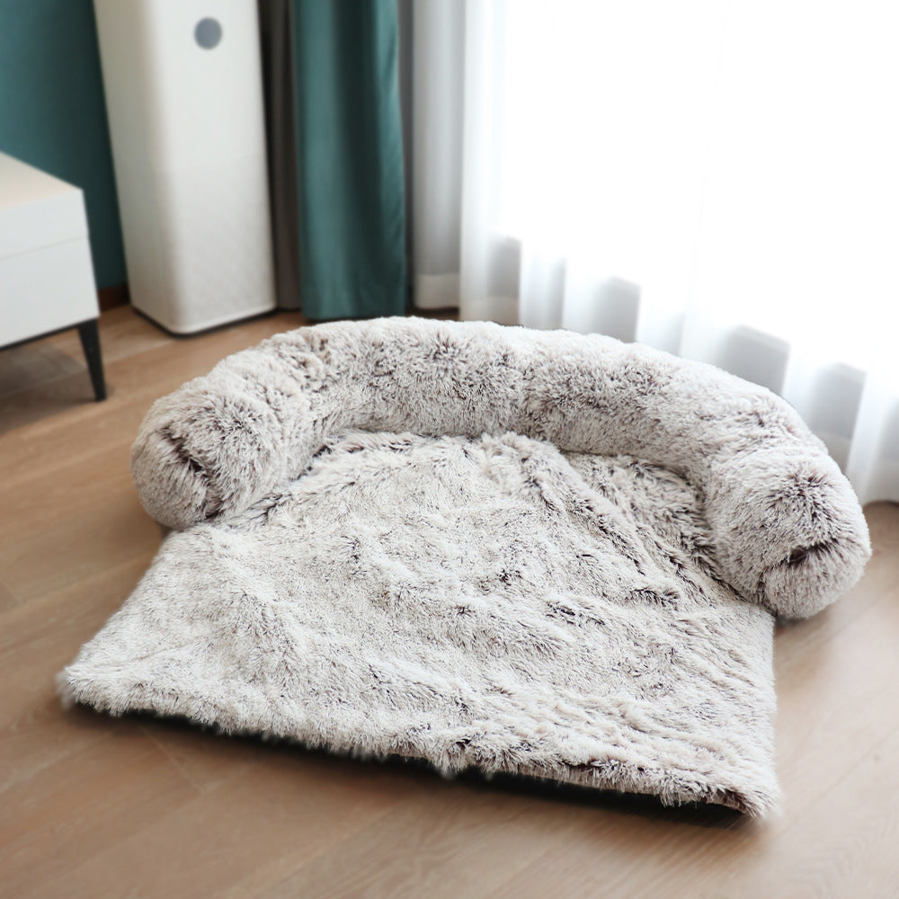 Fuzzy Blanket Pet Bed with Washable Removable Cover