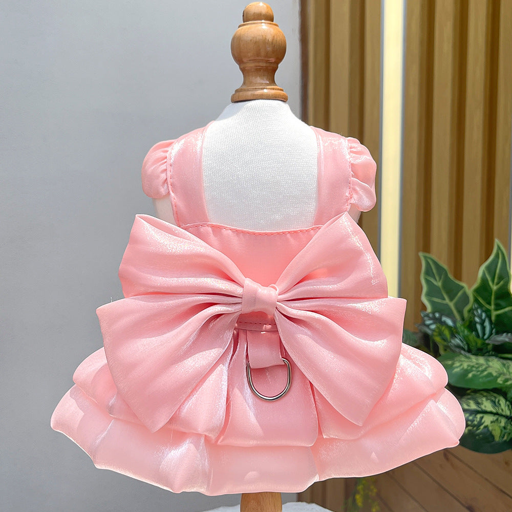 Lace pet wedding dress for small dogs and cats in Pink, size Extra Large