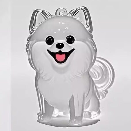 Transparent Animal Hair Memorial Keychain Pendant