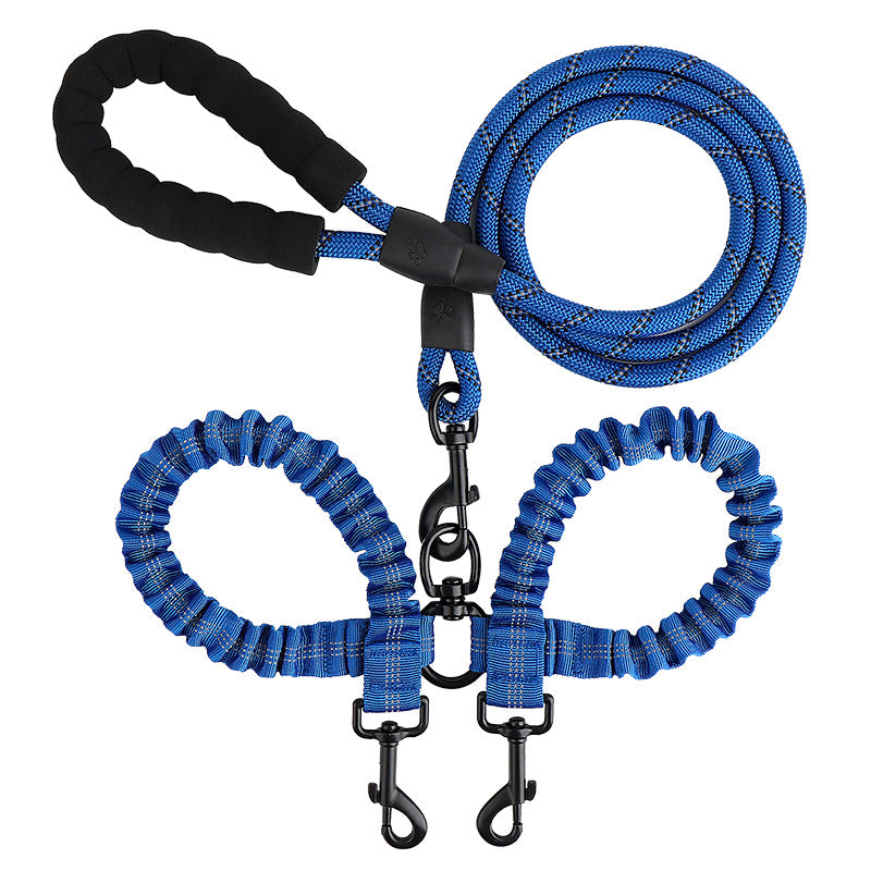 Tangle free twin dog lead shown in bright colour options