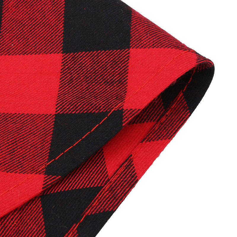 Christmas Santa bandana scarf for dogs and cats in Red Letters, in a home setting