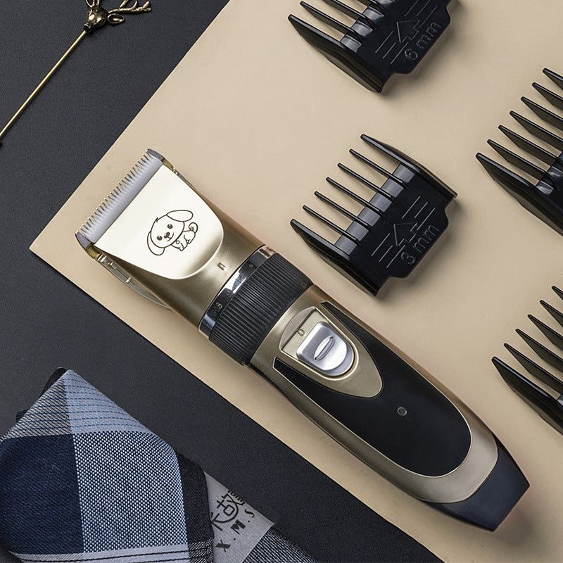Cordless Pet Hair Clipper Set with Scissors and Comb Attachments