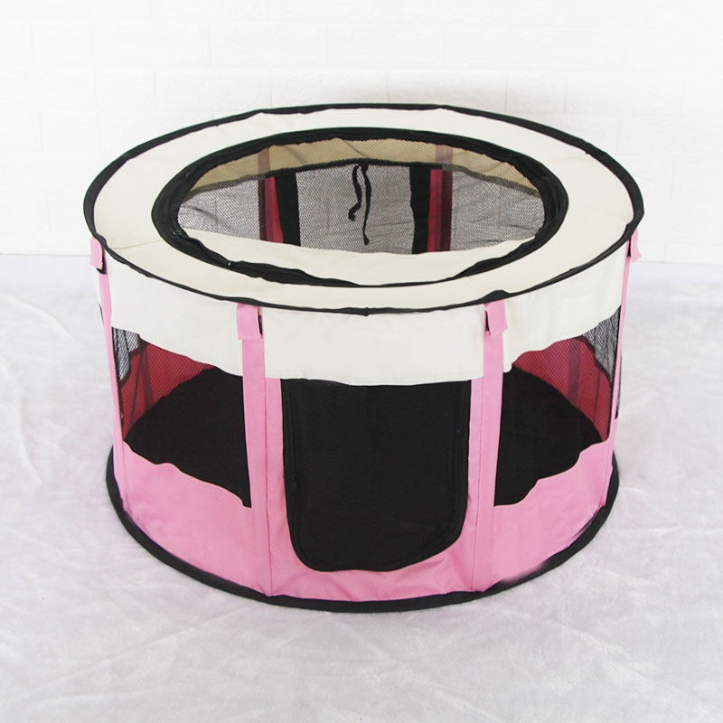 Foldable Oxford cloth pet playpen tent with mesh panels, product image 47