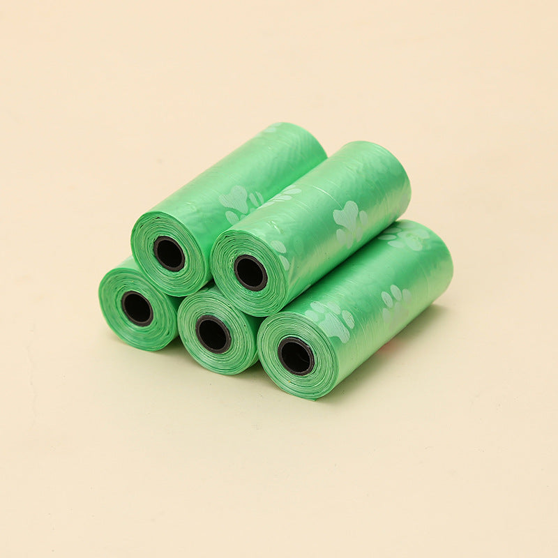 Pet Waste Bags on Rolls with Cat Paw Print, Leak-Proof