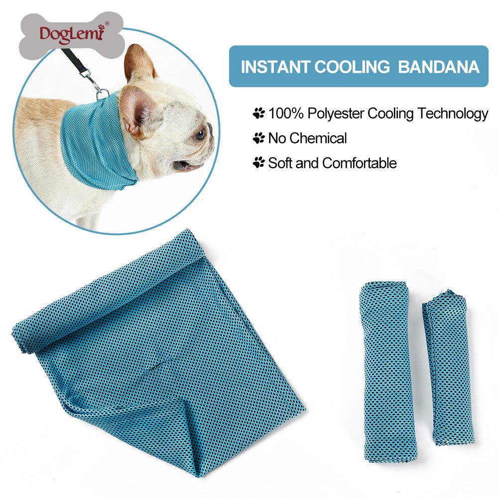 Summer cooling scarf for dogs and cats in Grey, side view
