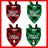 Christmas printed pet bandana for dogs and cats in Red Santa, front view