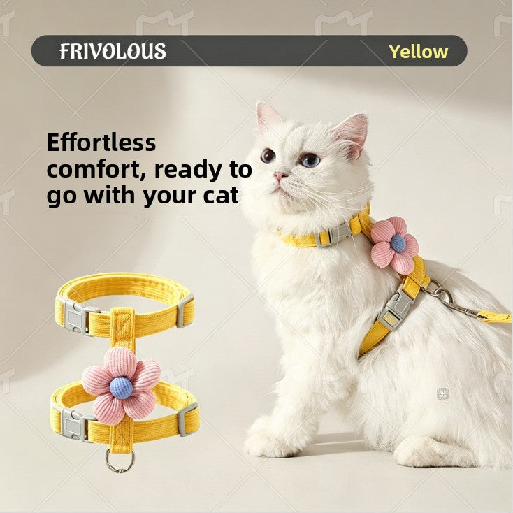 H shape cat harness and lead set with reflective details in blue, view 9