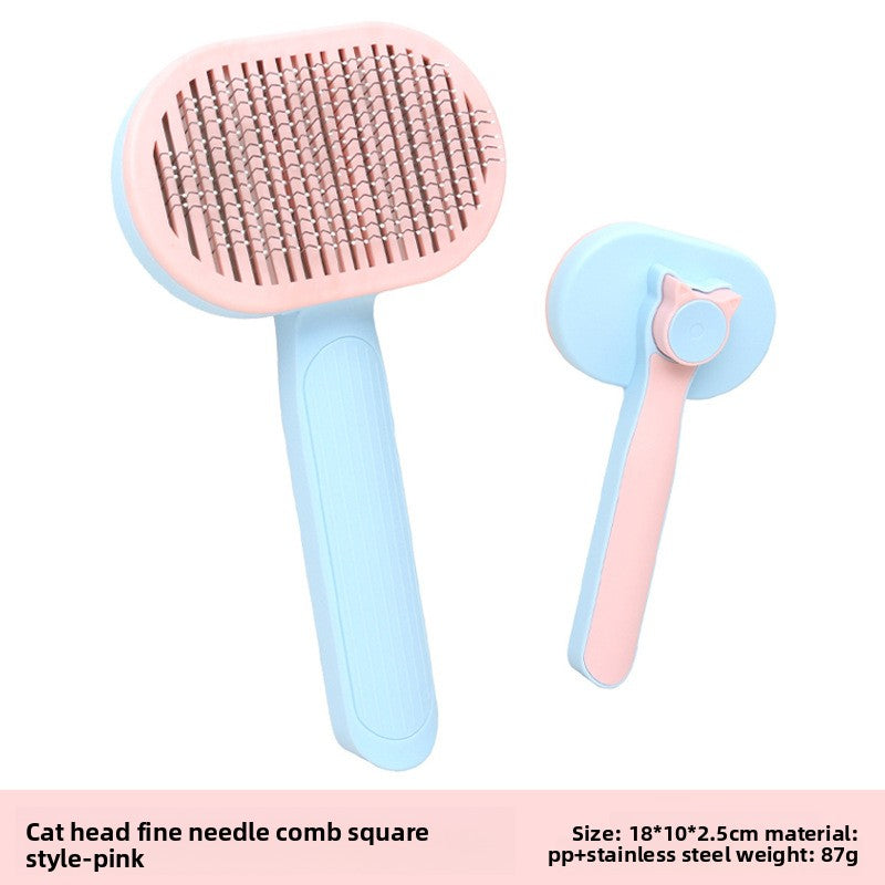 Self-Cleaning Fine-Tooth Comb with Cat Head Design for Dogs and Cats