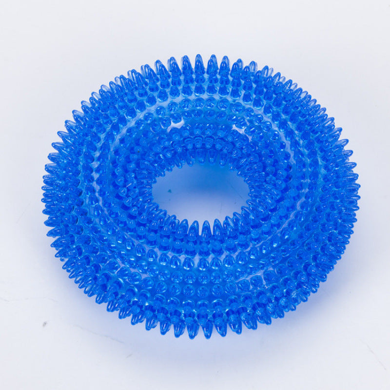 Squeaky tyre shaped TPR dog chew toy in several colours, view 6