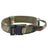 Tactical nylon dog collar with handle and reflective trim in black