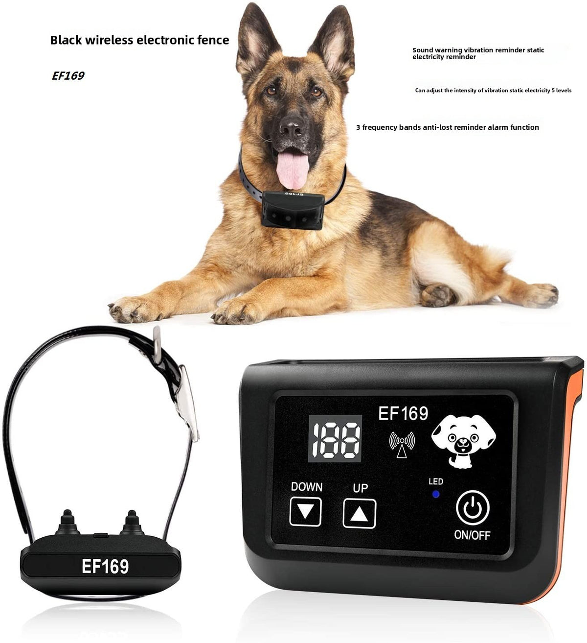 Wireless Dog Fence System with Rechargeable Receiver Collar