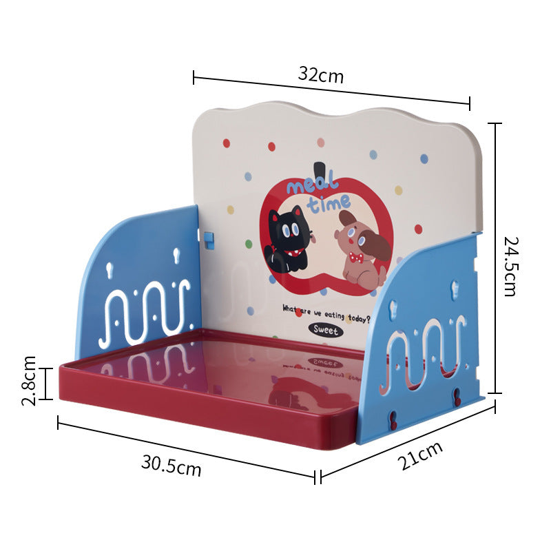 Raised pet bowl stand with anti-tip base in Red