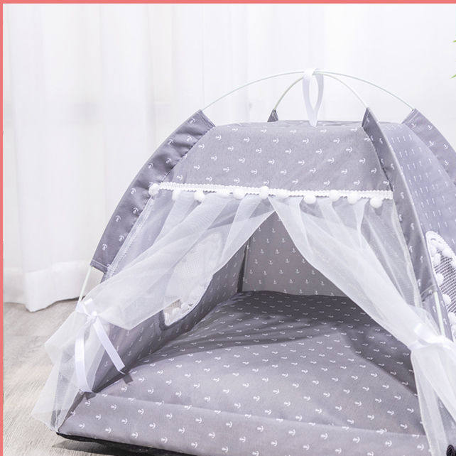 Pink enclosed cat tent bed with soft lining, view 50