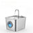 304 Stainless Steel Pet Water Fountain with Faucet Spout and Viewing Window, 2.2L or 3.2L